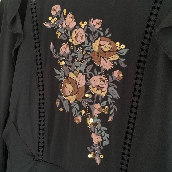 CHELSEA&VIOLET Long Sleeve Embroidered Mini Dress - Picture 2 of 5